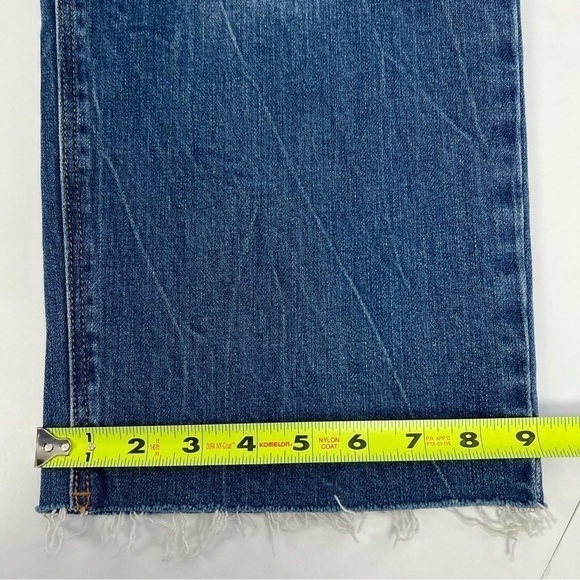 Old Navy Women’s Blue Jeans Sz 26 High Rise Straight Distress 2” Elastic Waist - Picture 14 of 14